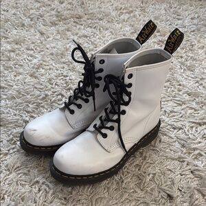 Dr. Martens White Leather Boots